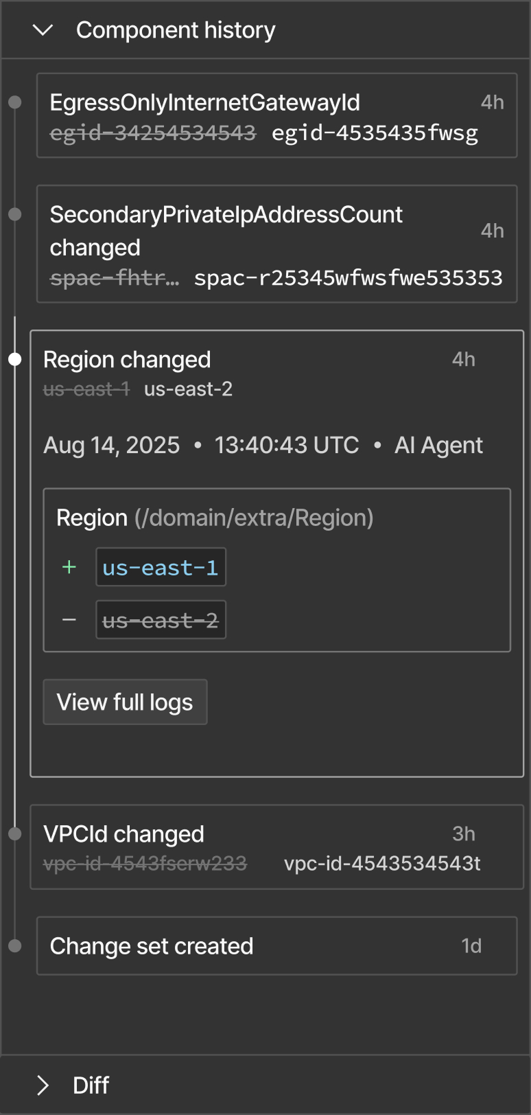 Component history dark